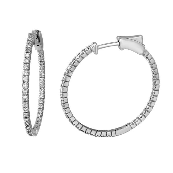 Natural 0.78 CTW Diamond Earrings 14K White Gold - REF-105M3F