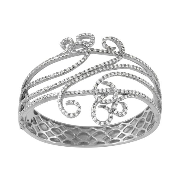 Natural 3.32 CTW Diamond & Bracelet 18K White Gold - REF-694R8K