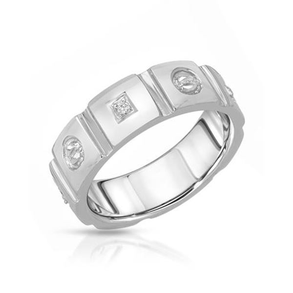 Natural 0.04 CTW Diamond Ring 14K White Gold - REF-53X3T