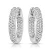 Image 1 : 0.72 CTW White Round Diamond Hoop Earring 14K White Gold - REF-118M2H