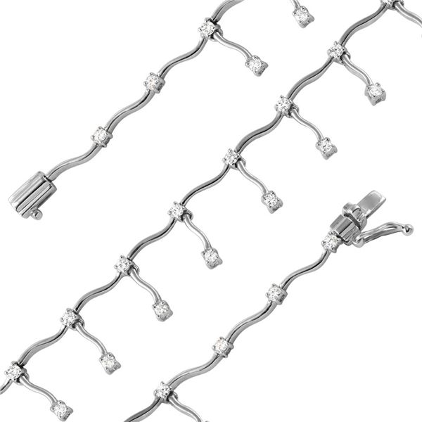 Natural 0.61 CTW Diamond & Bracelet 18K White Gold - REF-108Y2N