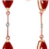 Image 1 : Genuine 7.01 ctw Ruby & Diamond Earrings 14KT Rose Gold - REF-78A9K