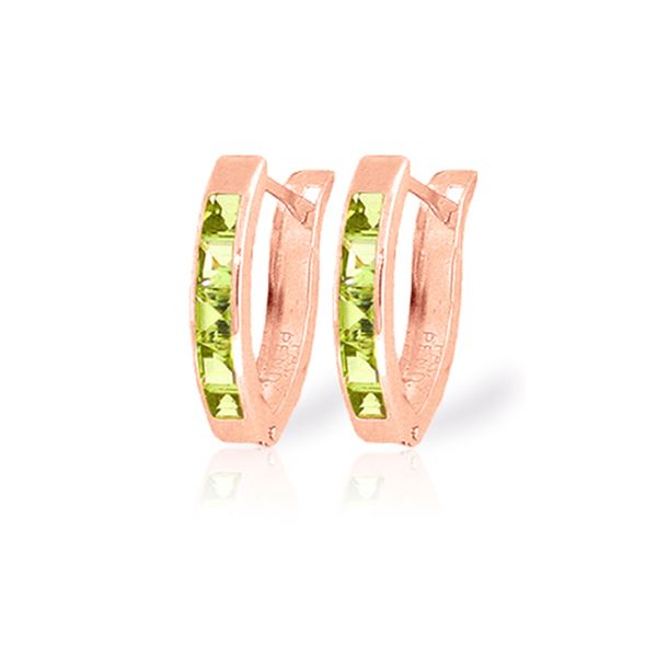 Genuine 1 ctw Peridot Earrings 14KT Rose Gold - REF-24X3M