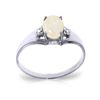 Image 1 : Genuine 0.46 ctw Opal & Diamond Ring 14KT White Gold - REF-22N3R