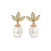 Image 1 : Genuine 9.5 ctw Opal & Pearl Earrings 14KT Rose Gold - REF-34T3A