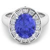 Image 3 : Natural 4.17 CTW Tanzanite & Diamond Ring 14K White Gold - REF-133R3F