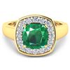 Image 3 : Natural 2.48 CTW Zambian Emerald & Diamond Ring 14K Yellow Gold - REF-108X7K