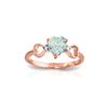 Image 1 : Genuine 0.96 ctw Aquamarine & Diamond Ring 14KT Rose Gold - REF-44N3R