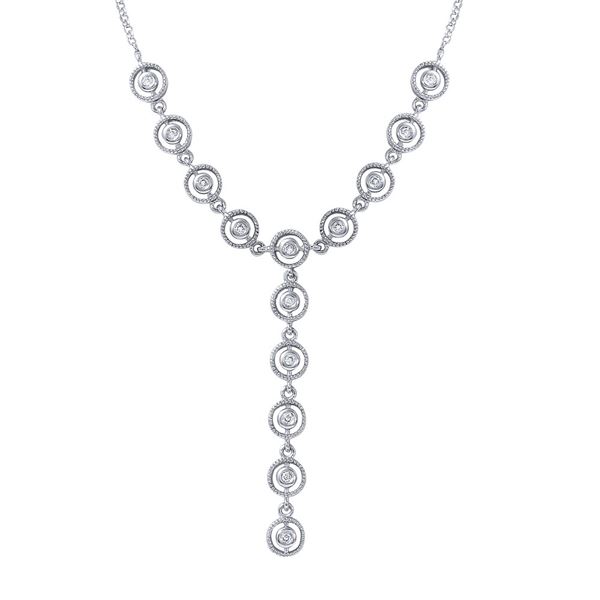 Natural 0.16 CTW Diamond Necklace 14K White Gold - REF-45X9T