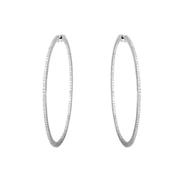 Natural 1.24 CTW Diamond Earrings 14K White Gold - REF-146R7K