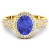 Image 3 : Natural 2.02 CTW Tanzanite & Diamond Ring 14K Yellow Gold - REF-75R9F