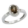 Image 1 : 1.15 CTW Quartz & Diamond Ring 10K White Gold - REF-31H5M