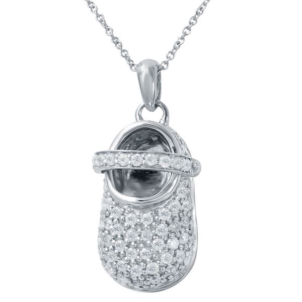 Natural 1 CTW Diamond Necklace 14K White Gold - REF-142T2X