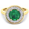 Image 3 : Natural 2.38 CTW Zambian Emerald & Diamond Ring 14K Yellow Gold - REF-108K7W