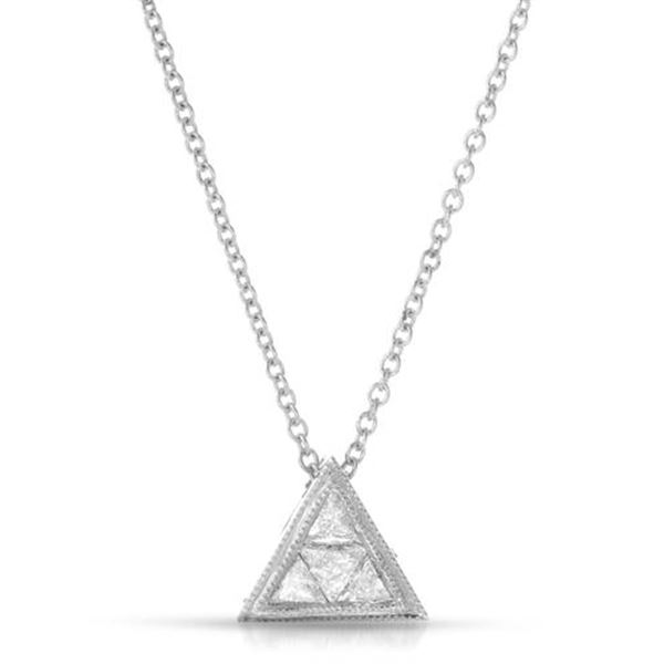 Natural 0.21 CTW Trillian Diamond Necklace 14K White Gold - REF-44W3H