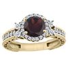 Image 1 : 1.46 CTW Garnet & Diamond Ring 14K Yellow Gold - REF-77W9F