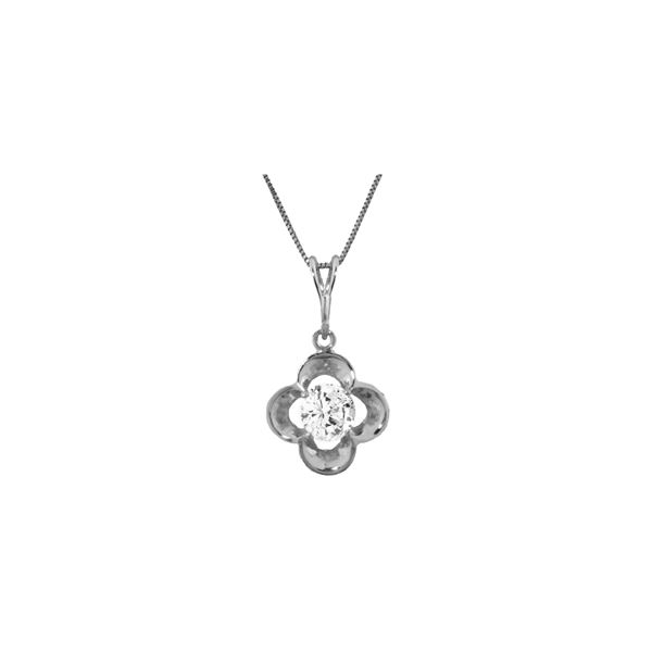 Genuine 0.50 ctw Diamond Anniversary Necklace 14KT White Gold - REF-143P9H