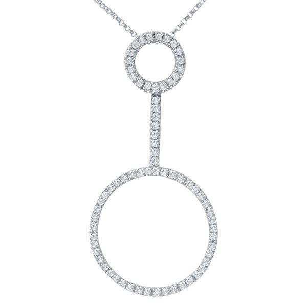 Natural 0.80 CTW Diamond Necklace 14K White Gold - REF-80K3R