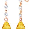 Image 1 : Genuine 3.3 ctw Citrine & Diamond Earrings 14KT Rose Gold - REF-42V9W