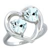 Image 1 : 2.60 CTW Aquamarine Ring 14K White Gold - REF-42A3X