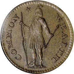 1787 1/2 C Massachusetts Half Cent MS64 Brown