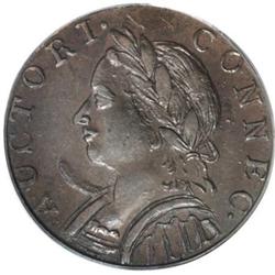 1787 COPPER Connecticut Copper, Horned Bust MS62
