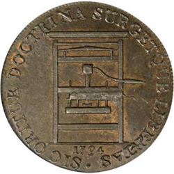 1794 TOKEN Franklin Press Token MS64 Brown PCGS