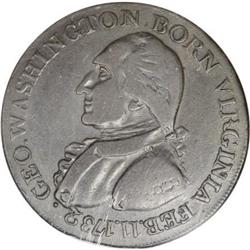 1792 1C Washington Born Virginia Cent, Inscribed
