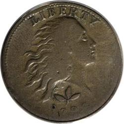 1793 1C Wreath Cent--Vine and Bars-- Fine 15