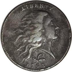 1793 1C Wreath Cent--Vine and Bars,