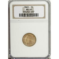 1863 1C MS65 NGC