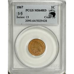 1867 1C MS64 Red PCGS
