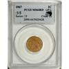 Image 1 : 1867 1C MS64 Red PCGS