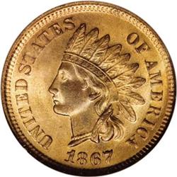 1867 1C MS65 Red NGC