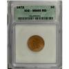 Image 3 : 1872 1C MS65 Red ICG
