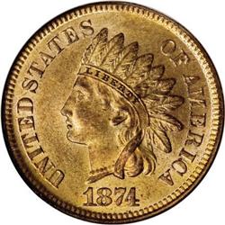 1874 1C MS65 Red NGC