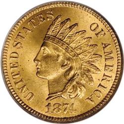 1874 1C MS66 Red PCGS