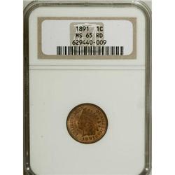 1891 1C MS65 Red NGC