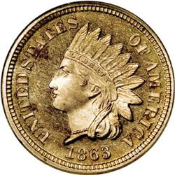 1863 1C PR66 Cameo NGC