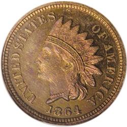 1864 1C Bronze No L PR67 Red and Brown NGC