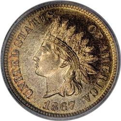 1867 1C PR66 Red and Brown ICG