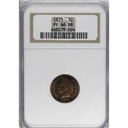 1871 1C PR66 Red and Brown NGC