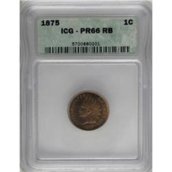 1875 1C MS66 Red and Brown ICG