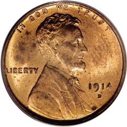 1914-D 1C MS64 Red and Brown PCGS