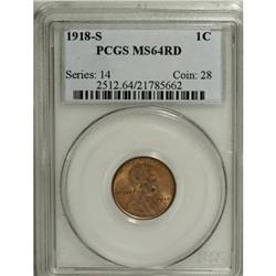 1918-S 1C MS64 Red PCGS