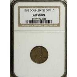 1955/55 1C Doubled Die Obverse AU58 NGC