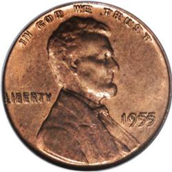 1955/55 1C Doubled Die Obverse MS62 Red and