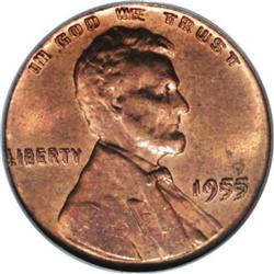 1955/55 1C Doubled Die Obverse MS63 Red and