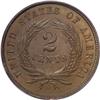 Image 2 : 1864 2C Small Motto MS64 Red and Brown PCGS
