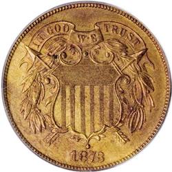 1873 2C Closed 3 PR63 Red and Brown PCGS